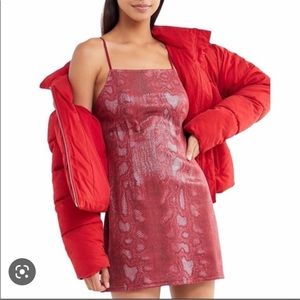 urban outfitters Red snake skin print mini dress